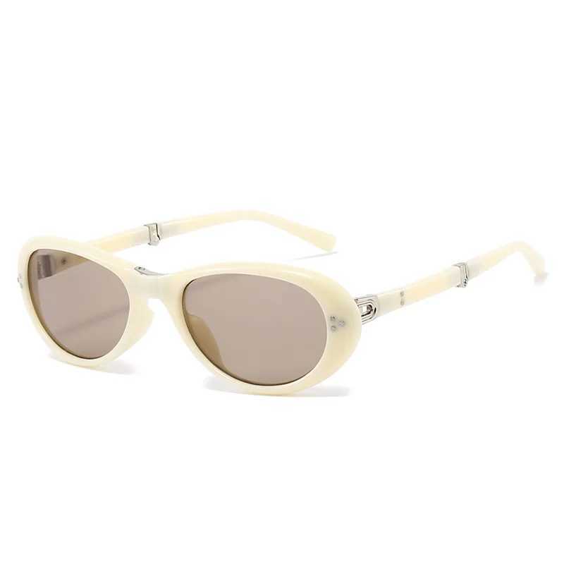 2025 Rivets Oval Sunglasses Women Brand Designer Foldable Easy Taking Female Shades UV400 D260326