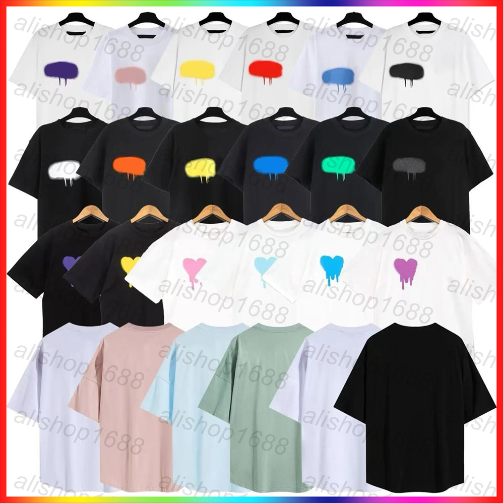 5A mens designer t shirt luxury fashion spray painting graffiti palm t shirt spray letter cotton short sleeve spring summer classic trend broken bear graphic tee