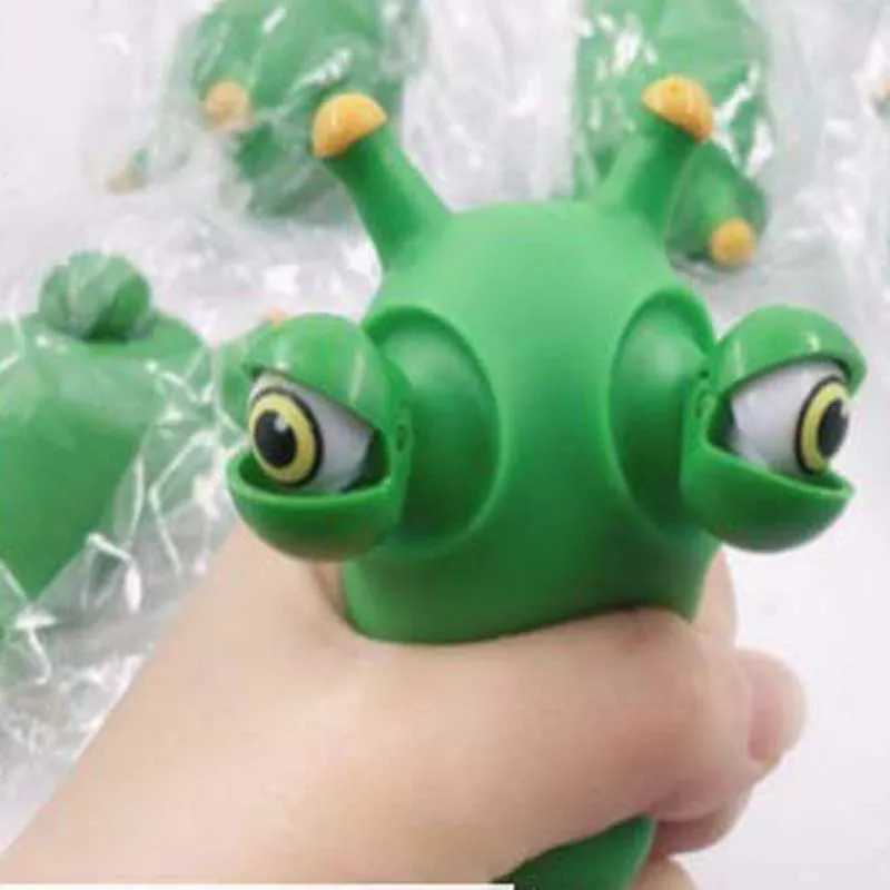 Creative Funny Eyeball Burst Squeeze Toy Green Eye Caterpillar Pinch Toys Adult Kids Stress Relief Fidget Toy Panda Doll Toy H260326