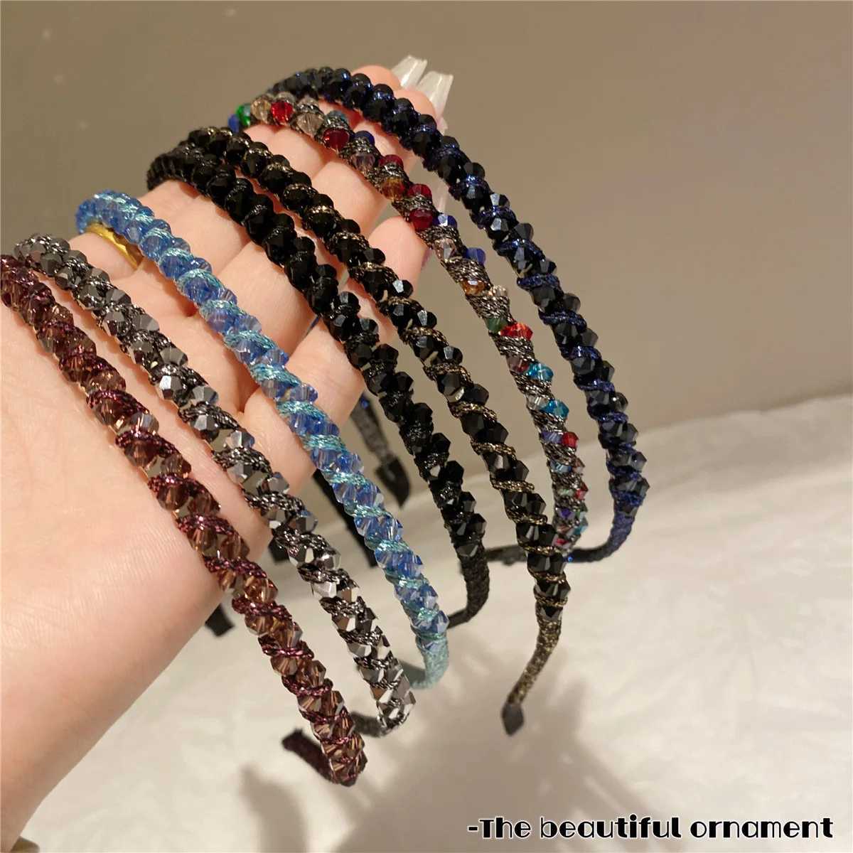 Korean Crystal Bezel Headwear Women Headband Girls Vintage Hair Bands Wide Hairband Hoop for Wedding Party Hair Accessories D260326