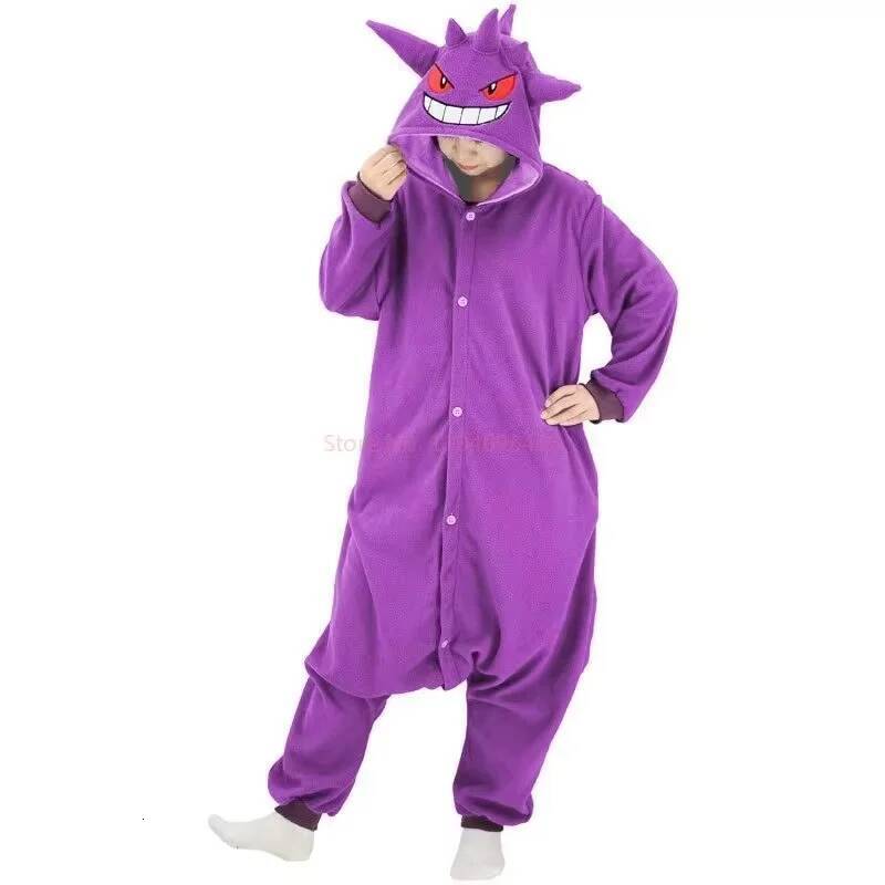 Pokemon Gengar Snorlax Pikachu Charmander Plush Full Body Onesie Pajama Anime Cosplay Costume For Adults Kid Halloween Christmas - view 3