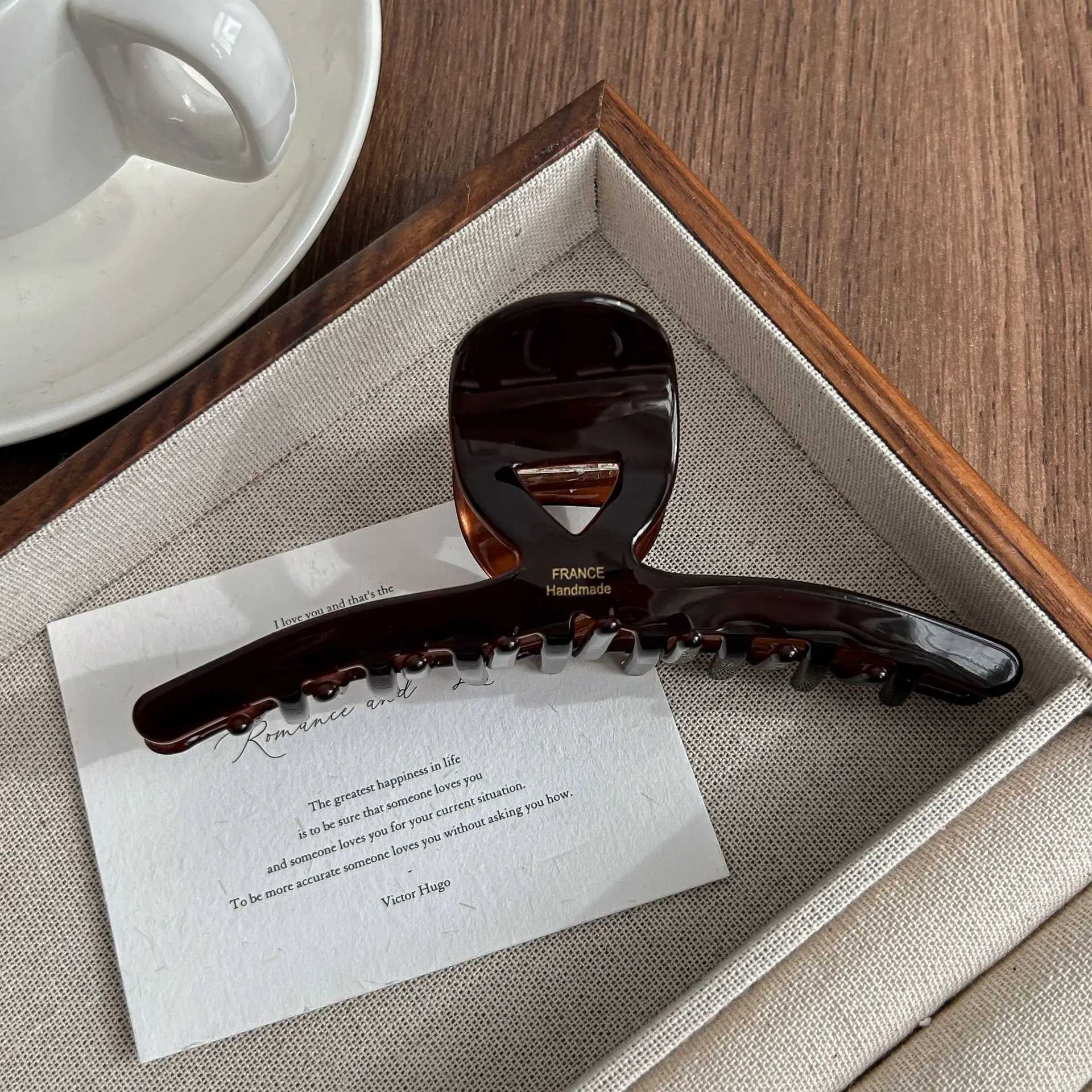 2026 Korean Series Acetic Acid Hair Claws for Women High-End Large Shark Clip Back of Head Hair Volume Multiple Accessory Gift H260326