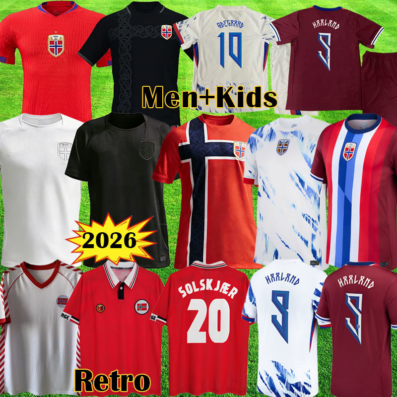 2026 World Cup Soccer Jersey Haaland Odegaard STRAND LARSEN AJER NUSA 24 25 SOLSKJAER 1998 2000 Vintage Norway away third football shirt Retro 1984 Ki