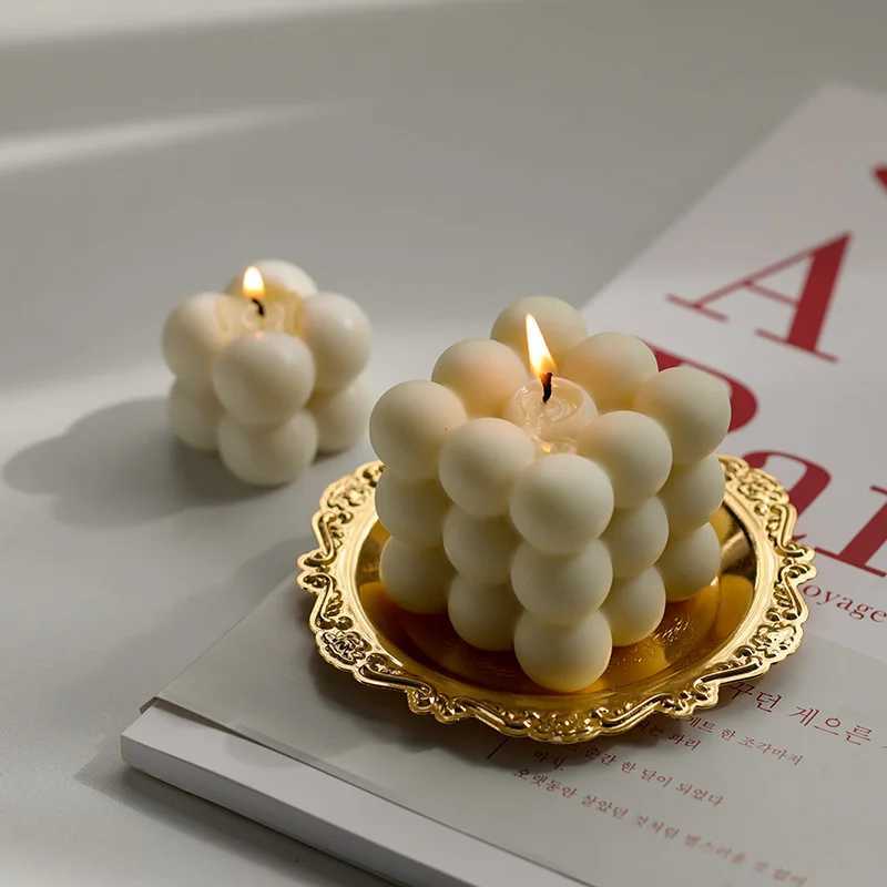 3D Bubble Cube Candle Silicone Mould Home Decor Scented Candle Mould Handmade Chocolate Dessert Cake Baking Mould Tool H260326