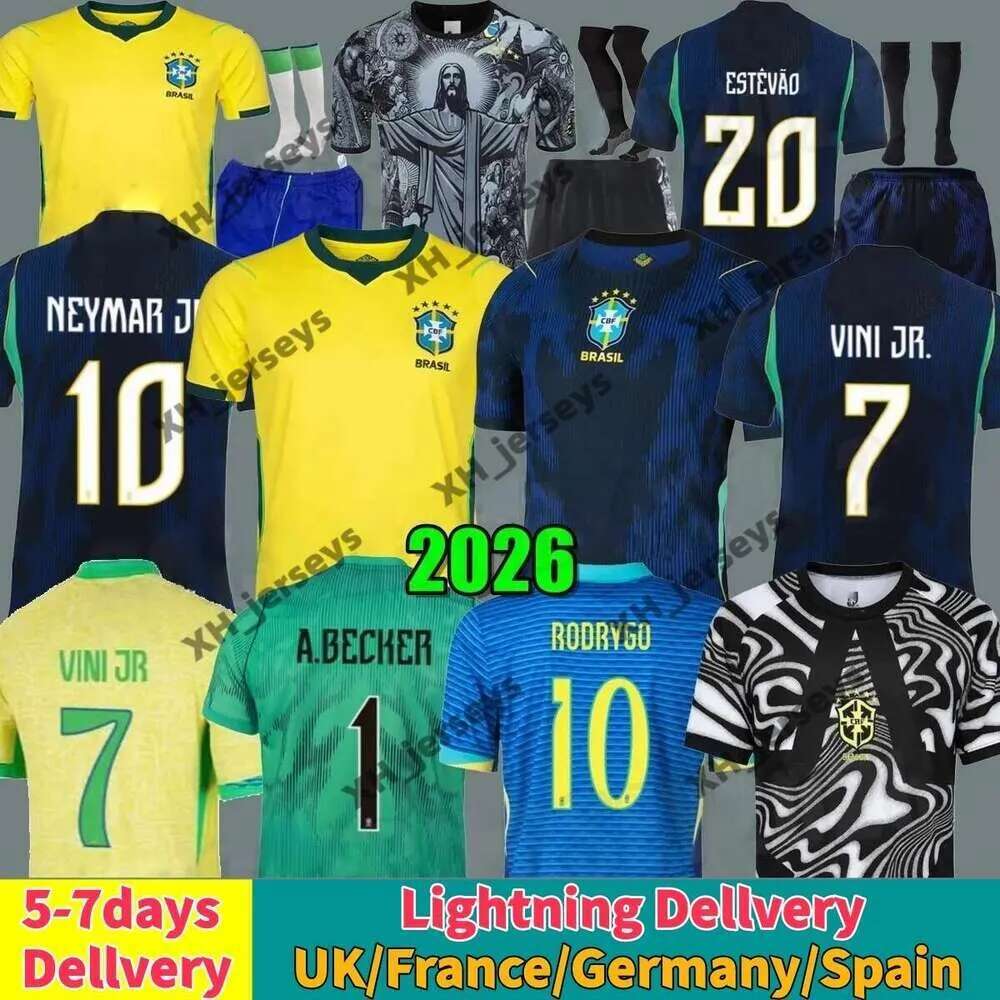 2026 Brasil footbal kit BrazilS Soccer Jersey 26 27 L.PAQUETA NEYMAR VINI JR. RICHARLISON football shirt G.JESUS T.SILVA BRUNO G. PELE CASEMIRO Men Kids
