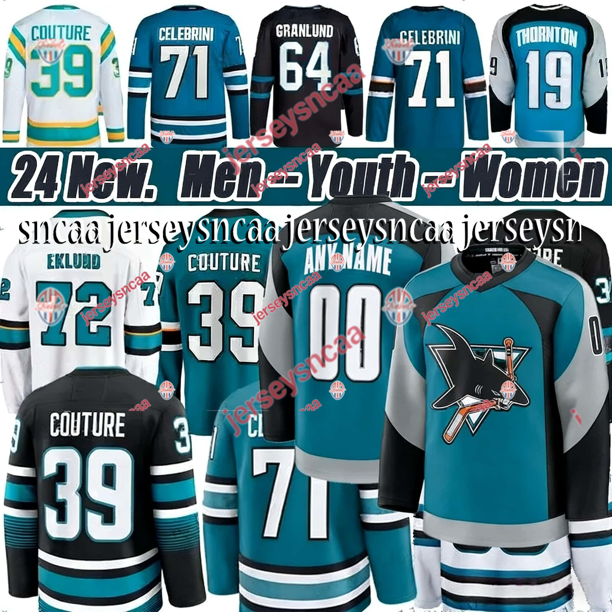 San Jose New cities Macklin Celebrini Shark Concept Hockey Jersey Logan Couture Mikael Granlund Will Smith Grundstrom Ferraro Marc-Edouard Vlasic Blackwood