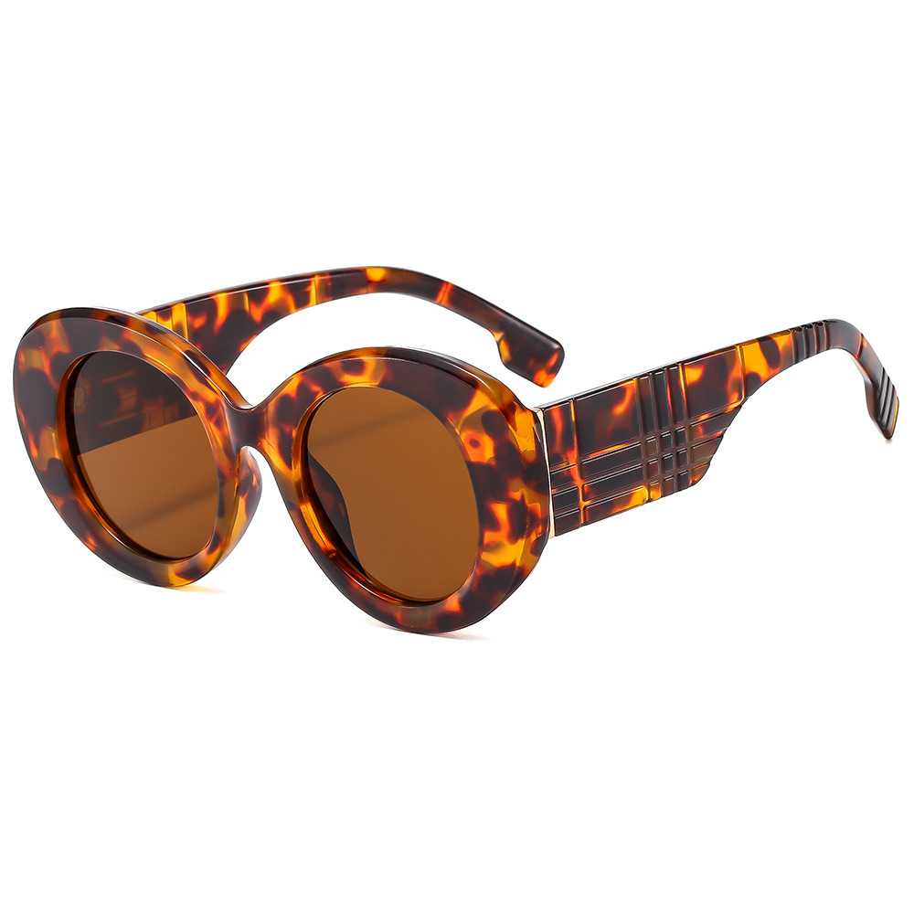 Luxury Brand Designer Sunglasses European And American Trendy Modern Retro Street Style Fashion Show Sunglasses Colorful Large Round Frame Y2k Style D