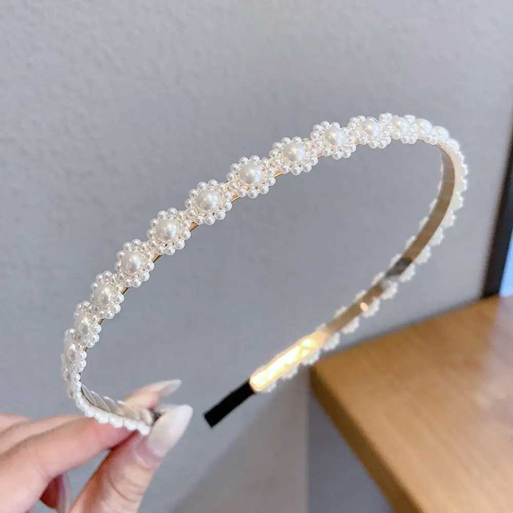 Girls Sweet Headwear Beaded Korean style Bow Pearl Headband Hair Accessories Hair Hoop Hair Band D260326