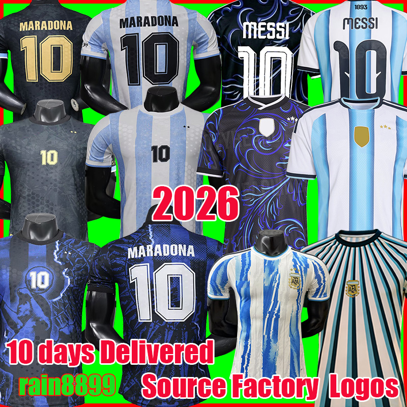 World Cup 2026 Argentina soccer Jerseys GARNACHO DE PAUL National Team MARTINEZ Player version Maradona Retro Football tops Shirts 26 27 MESSI Men kids vintage Kit