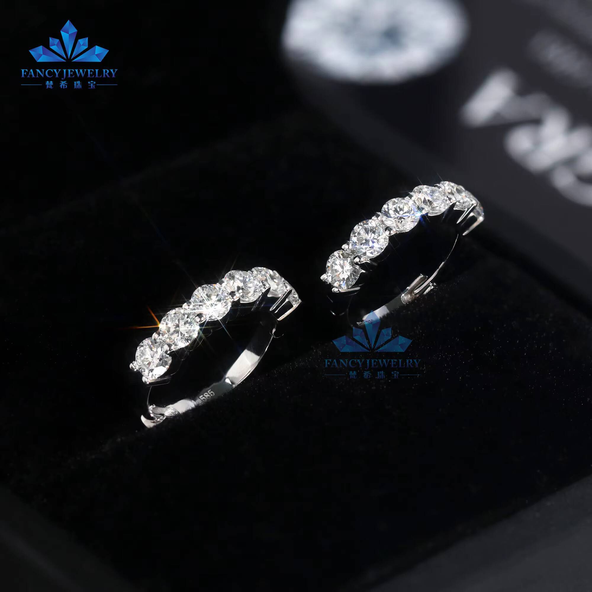 Luxury Earrings with Lab Grown Diamond 3mm Excellent Round Cut 14k 18k Solid Gold Hoop Ear Jewelry Classic Style
