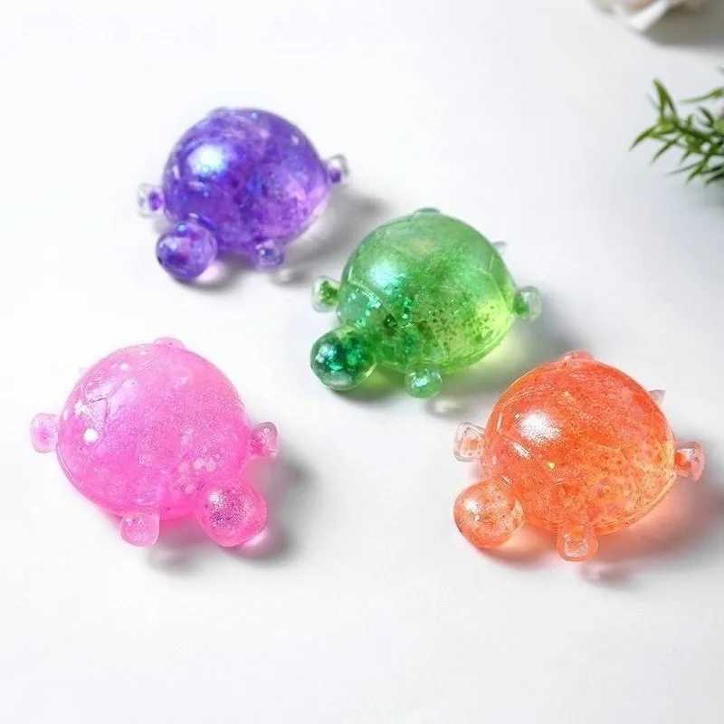 Squishy Turtle Fidget Toy Glitter Turtle Squeeze Toy Small Cute Animal Anti Stress Fidget Splat Decompressions Vent Squeeze Toy H260326