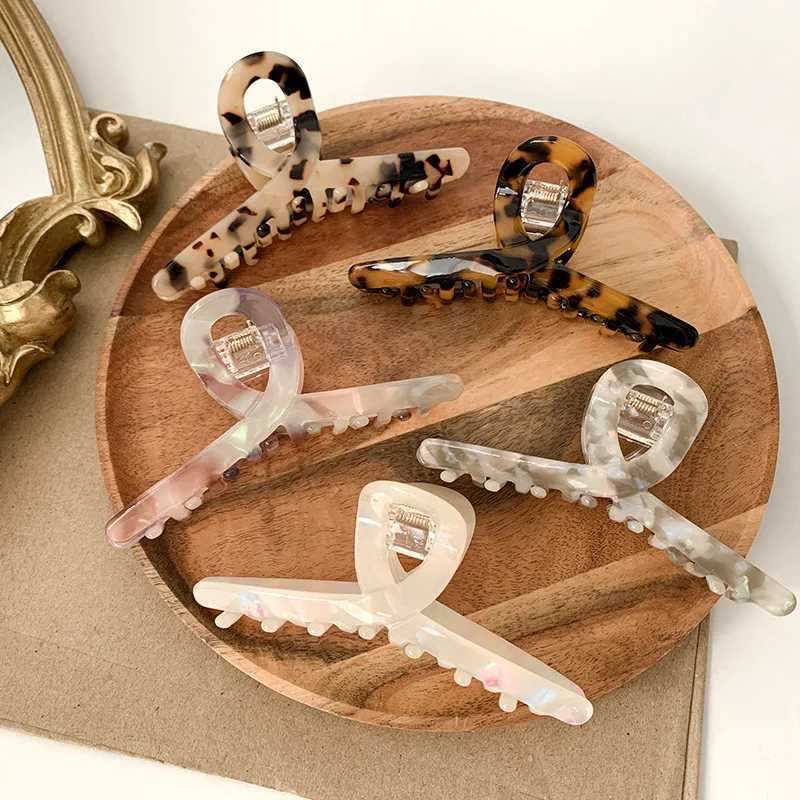 Ruoshui Woman Acetate Leopard Hair Claws Ladies Hairpins Hairgrip Headwear Hair Accessories Barrettes Ladies Hair Clips H260326