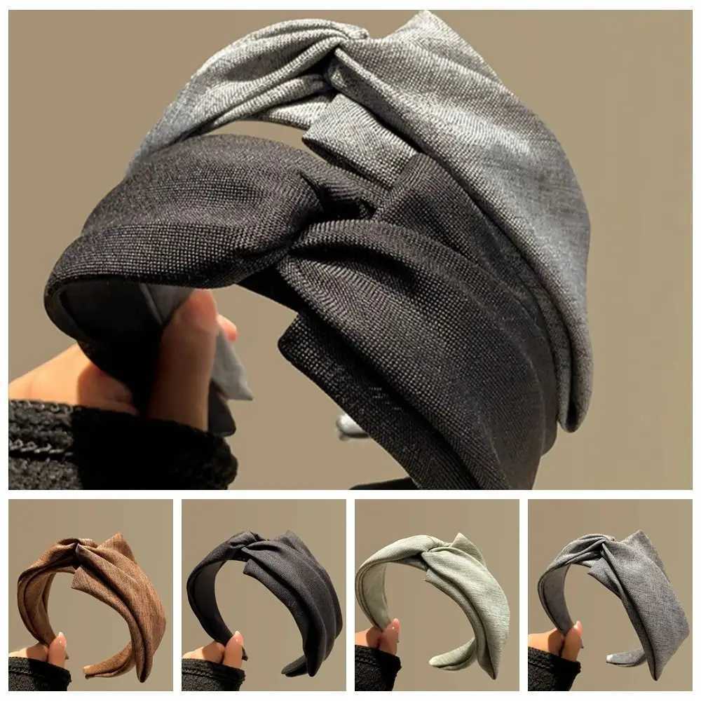 Korean Style Knit Headband Soft Knitting Cotton Makeup Hair Hoop Crumpled Texture Wide Bezel Ladies Hair Accessories D260326
