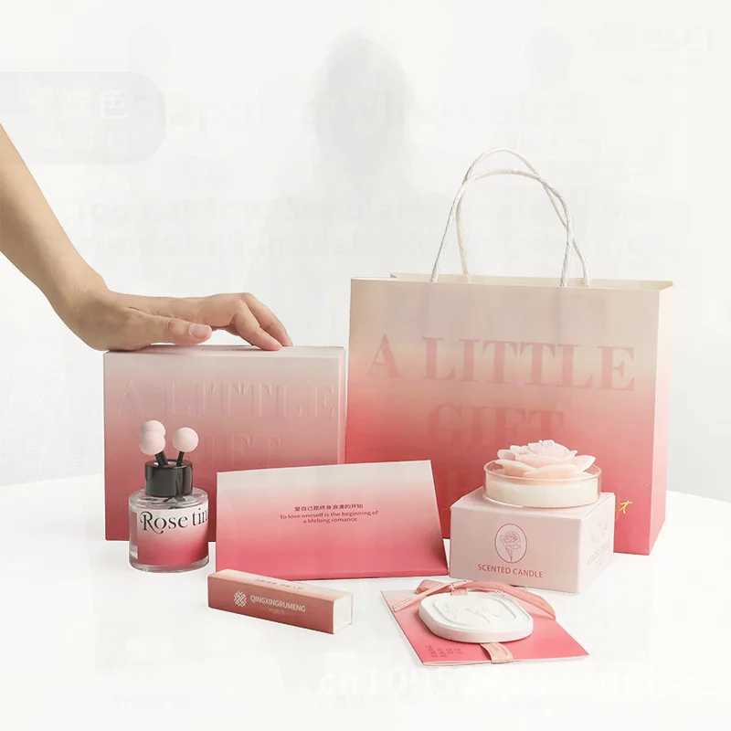 High-End Scented Candle Gift Box Set - Atmospheric Rose Story for Valentines Day Girls Day Newlywed Goddesss Day Bedroom H260326