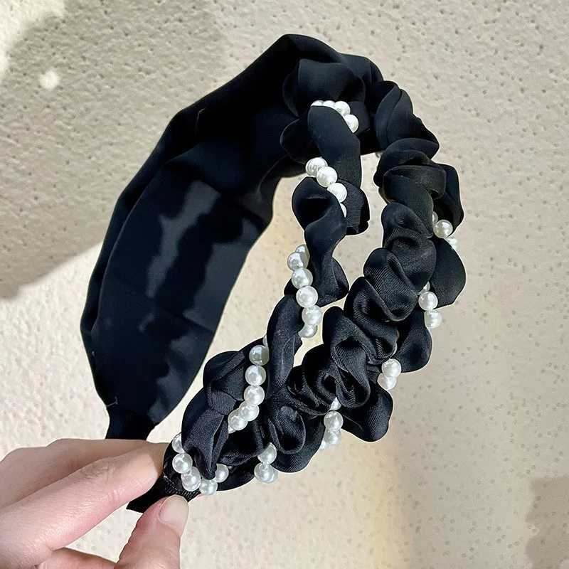 New Braided Cross Tie Hair Hoop Ins Hair Clip Simple Girl Wide Edge Headband D260326