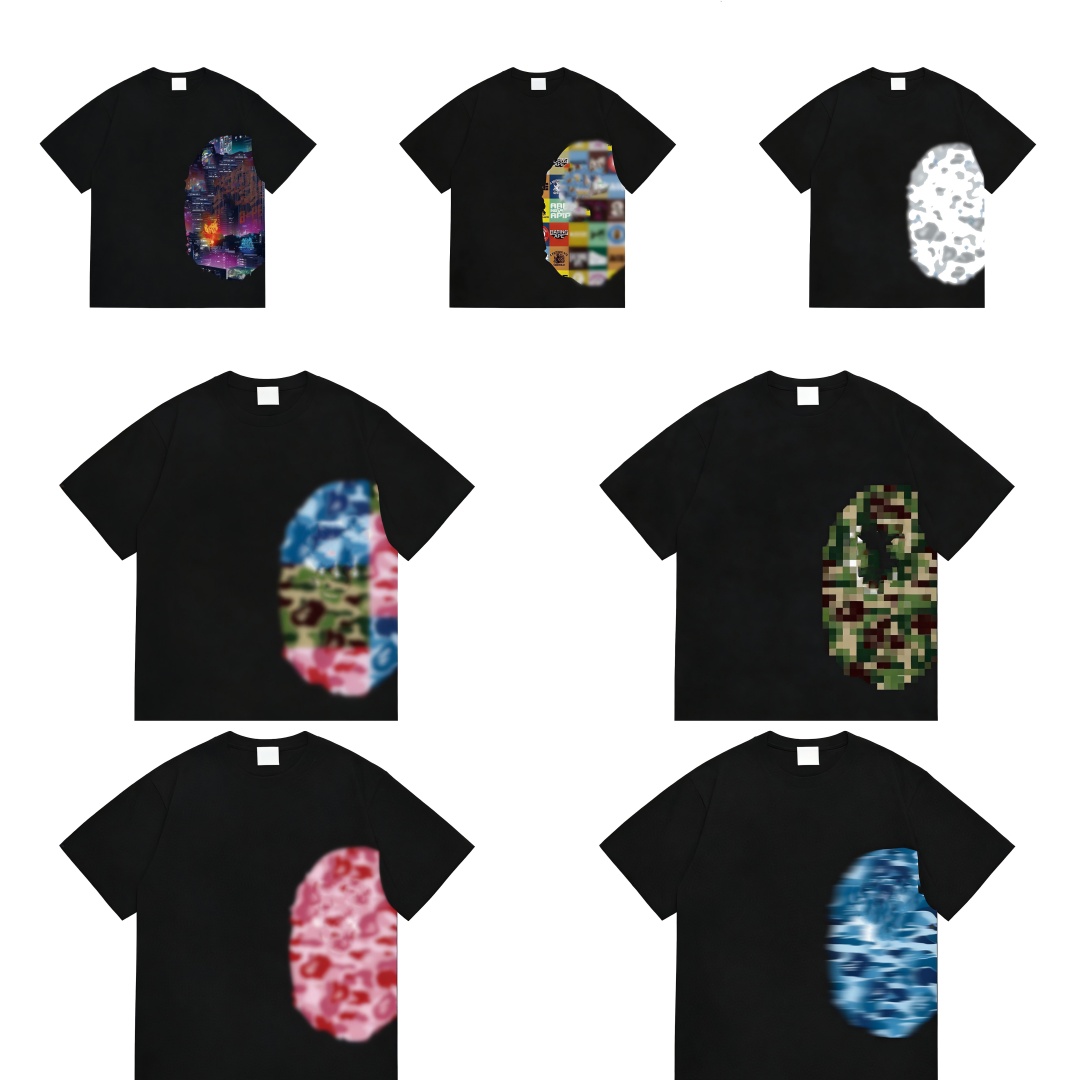 designer t shirt Bapelystshirts graphic tee shirt For Mens shirt Summer Classic Pattern Decoration Fashion womens Short Sleeve shark Shirts