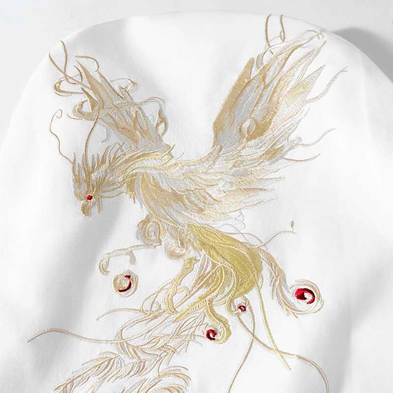 Vintage Embroidery T Shirt Men Phoenix Japanese T Shirt Men Cotton Short Sleeve Casual Summer Tops Youth Streetwear Big Size C260326