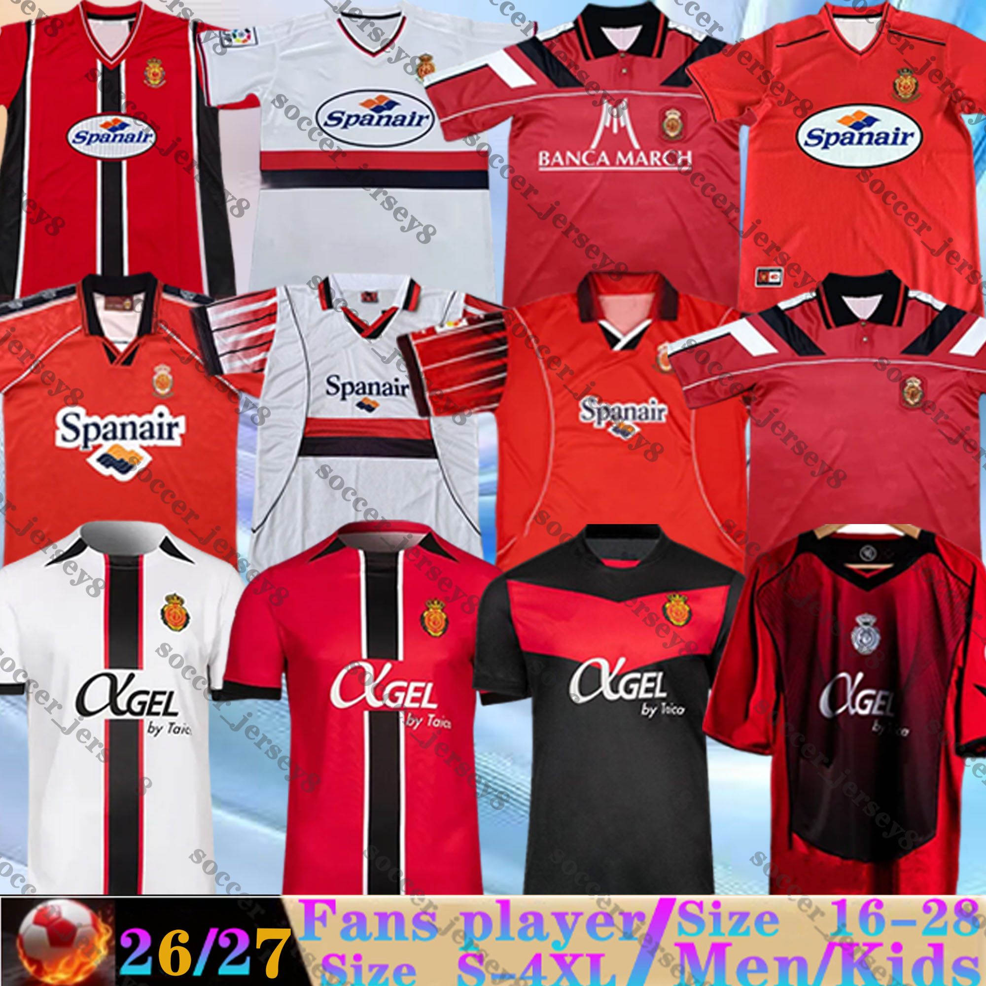 2025 2026 RCD Mallorca Soccer Jersey Retro 1994 1995 1996 97 99 2001 2002 SANCHEZ ABDON A. RAILLO VALJENT Home Away MURIQI GRENIER BABA RCD 25 26 men kids kit Footba Shirts