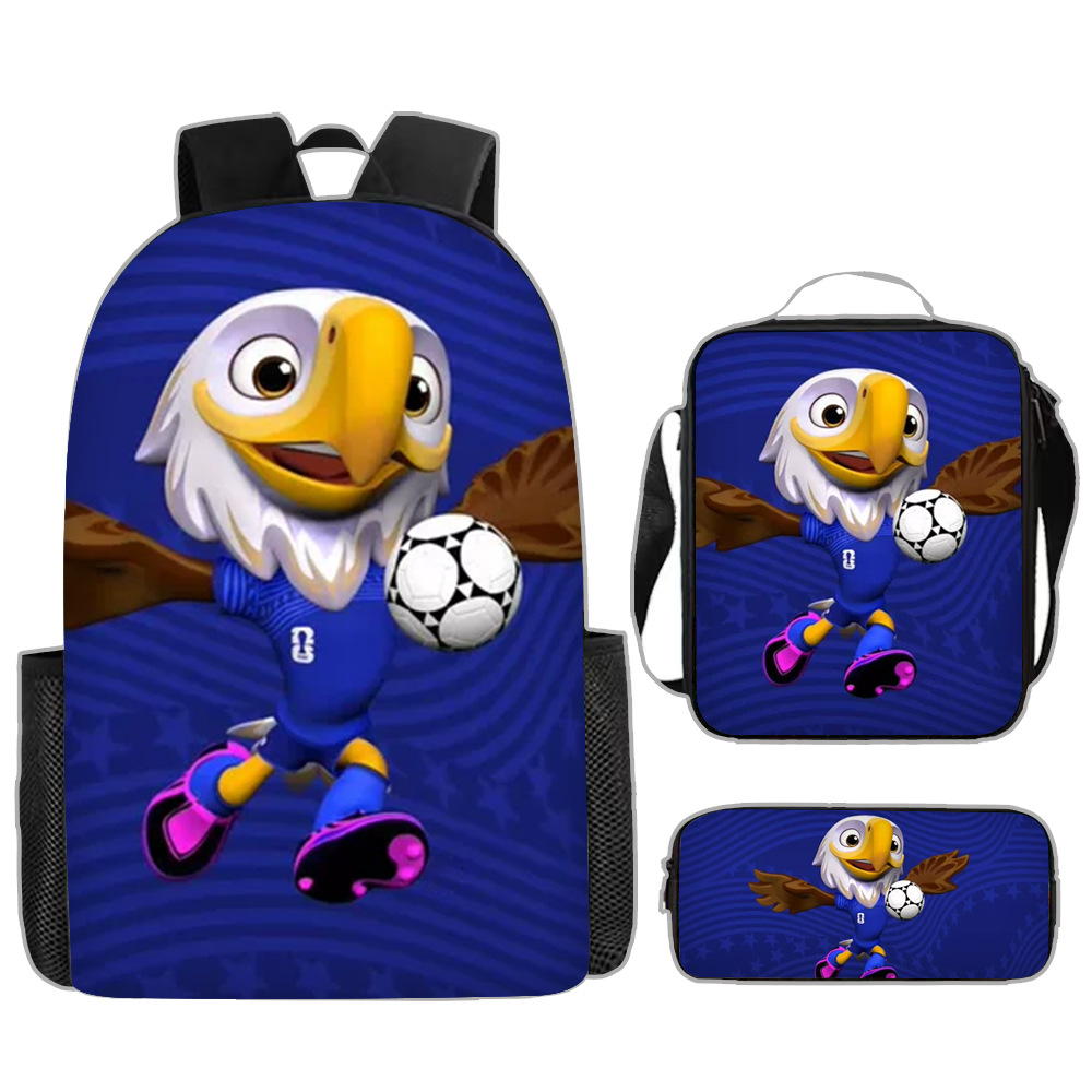 2026 World Cup new mascot cartoon backpack fashionable pencil case casual trend backpack for students