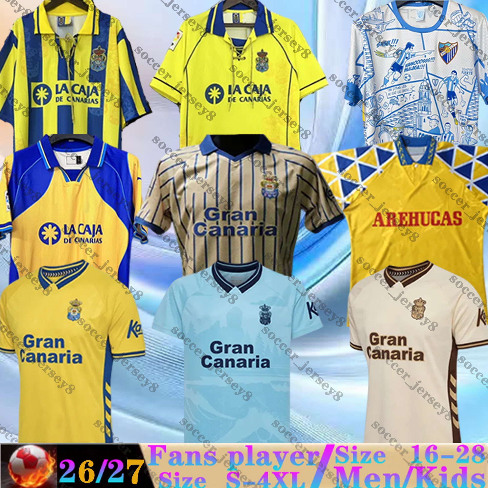 25 26 Las Palmas Soccer Jersey Retro 1995 1996 1997 98 00 01 HERRERA SANDRO Vieira Jesus Mesa JONATHAN ROBER A. Lemos Araujo KIRIAN 2025 2026 football shirts men kids kits