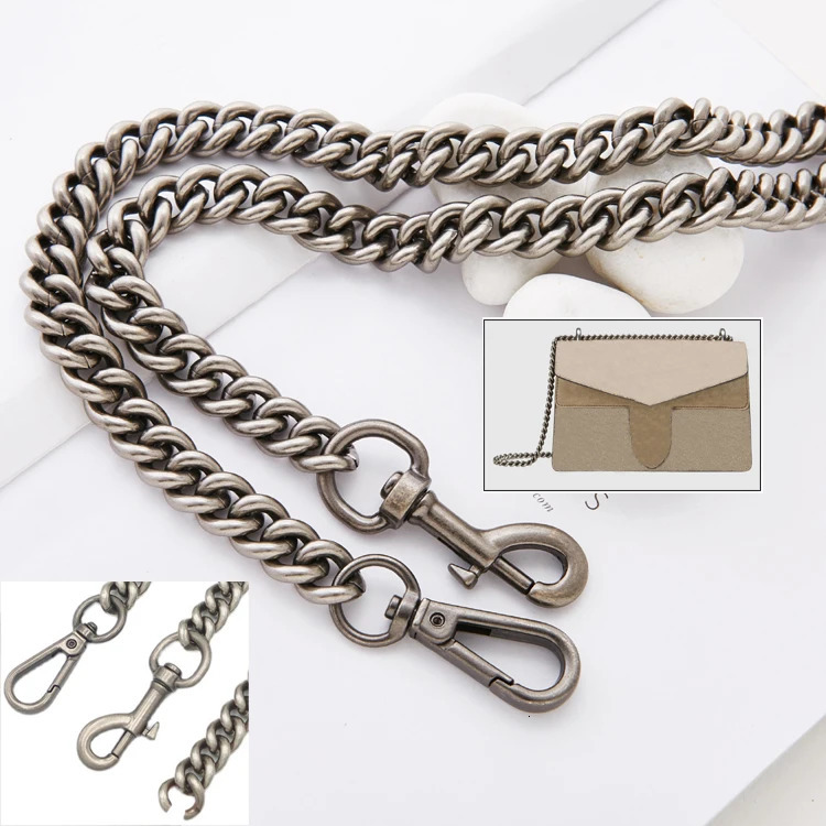 13mm Women Bag Chain Strap DIY Bag Accessories Repairement Parts Bag Clasp Shoulder Bag Chain Buckle Old silver High Quality 260326