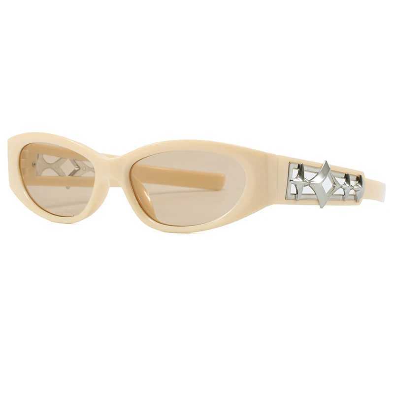 Vintage Cat Eye Sunglasses Women Men Artistic Sense Luxury Shades Party Travel Sun Glasses Lady Man UV400 Protective Glasses D260326