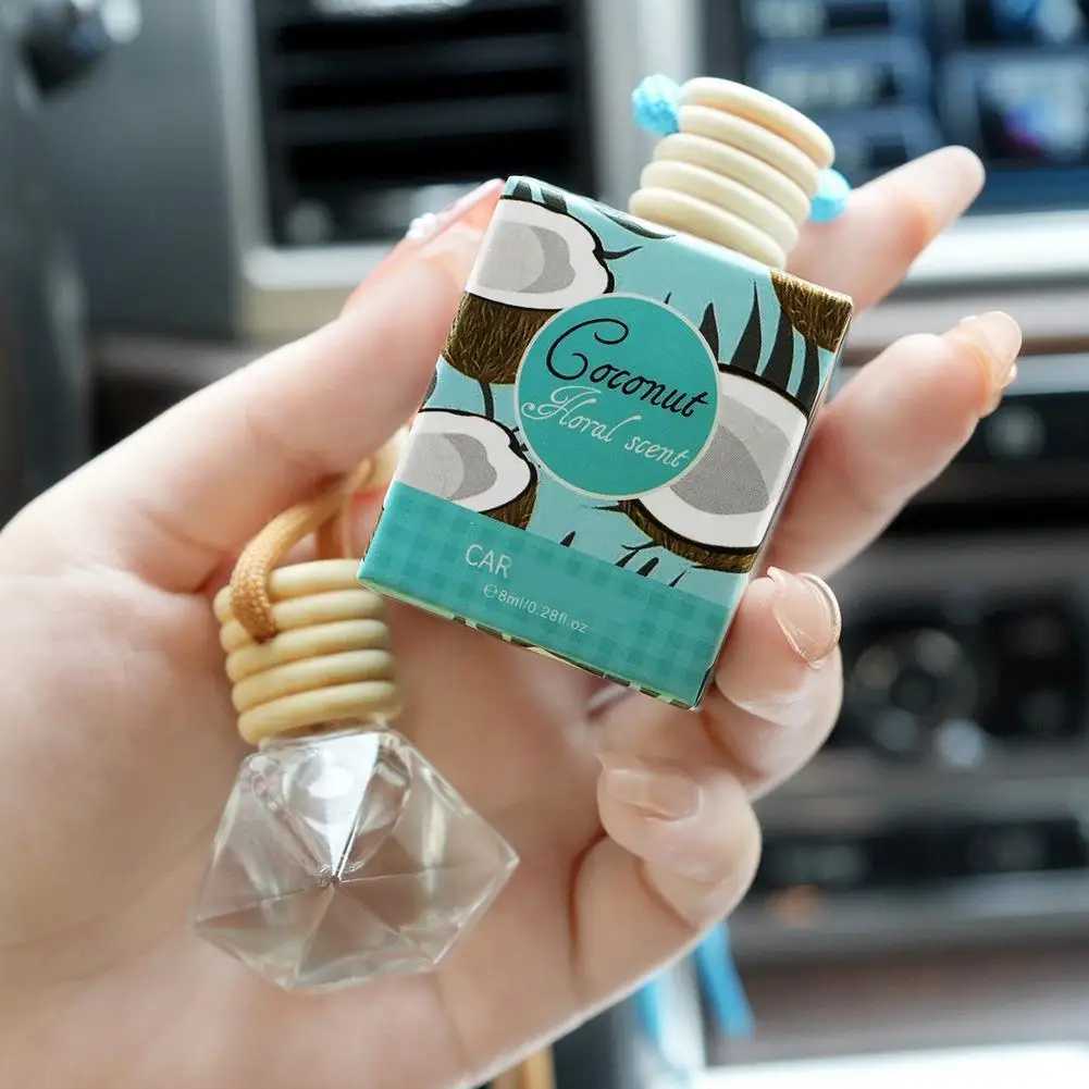 Auto Aromatherapy Fragrance Pendent Bottle Perfume Diffuser Automotive Decoration Car Hanging Glass Bottle Empty Perfume H260326