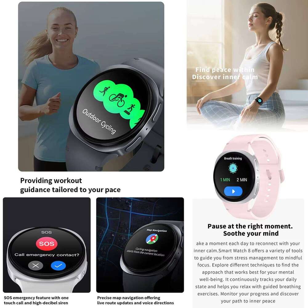 Watch8 GPS Track Smart Watches 40MM For Men Women Sport Heart Rate Bt Call NFC IP68 Waterproof Compass Smartwatch 8 Mini 26H0326