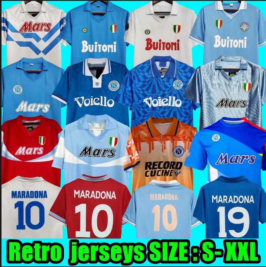 1987 1988 Napoli Retro Soccer Jerseys 87 88 Coppa Italia SSC Naples Maradona 10 Vintage Calcio Napoli kits Classic Vintage Neapolitan Footba1986