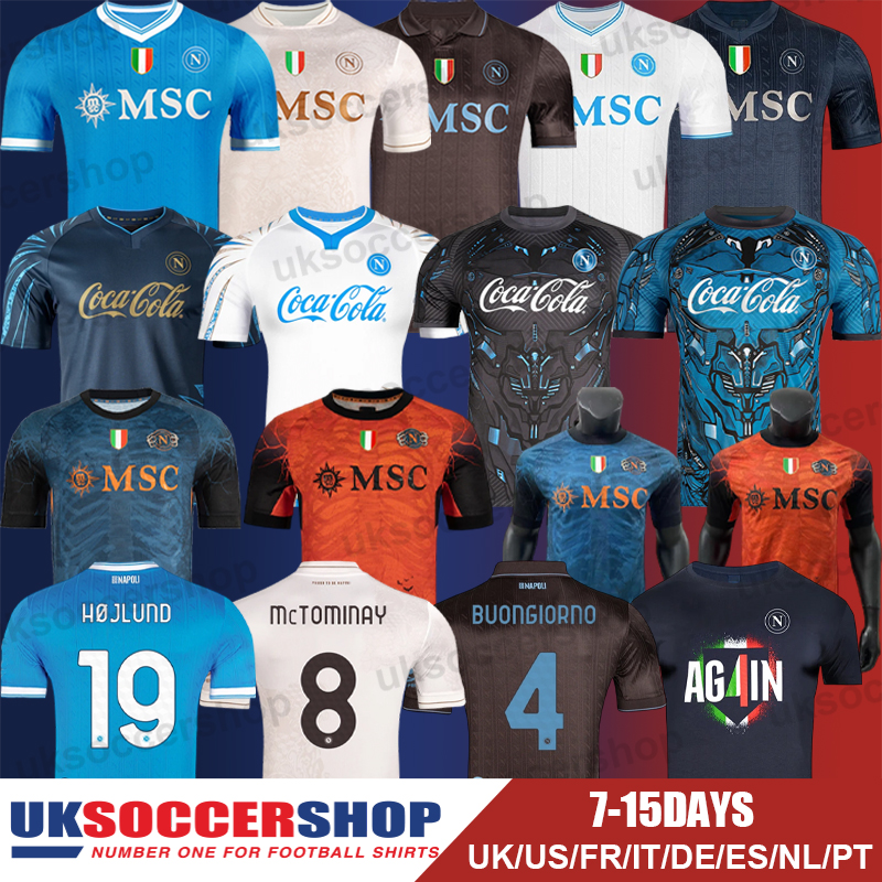 Napoli Football Jerseys 25 26 Soccer Jerseys 26 27 Retro Football Shirts Tops Kits Men Kids Women Fans Player 3XL 4XL HOJLUND McTOMINAY BUONGIORNO NERES BEUKEMA
