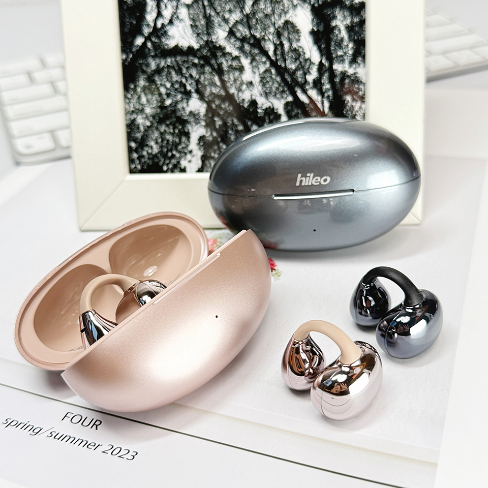 Open Ear Clip Wireless Bluetooth Earphones, Sport Ear Hook Headset, ENC HD Clear Call, Multi-Point Connection, 8 Hours Single Playtime Driving Running