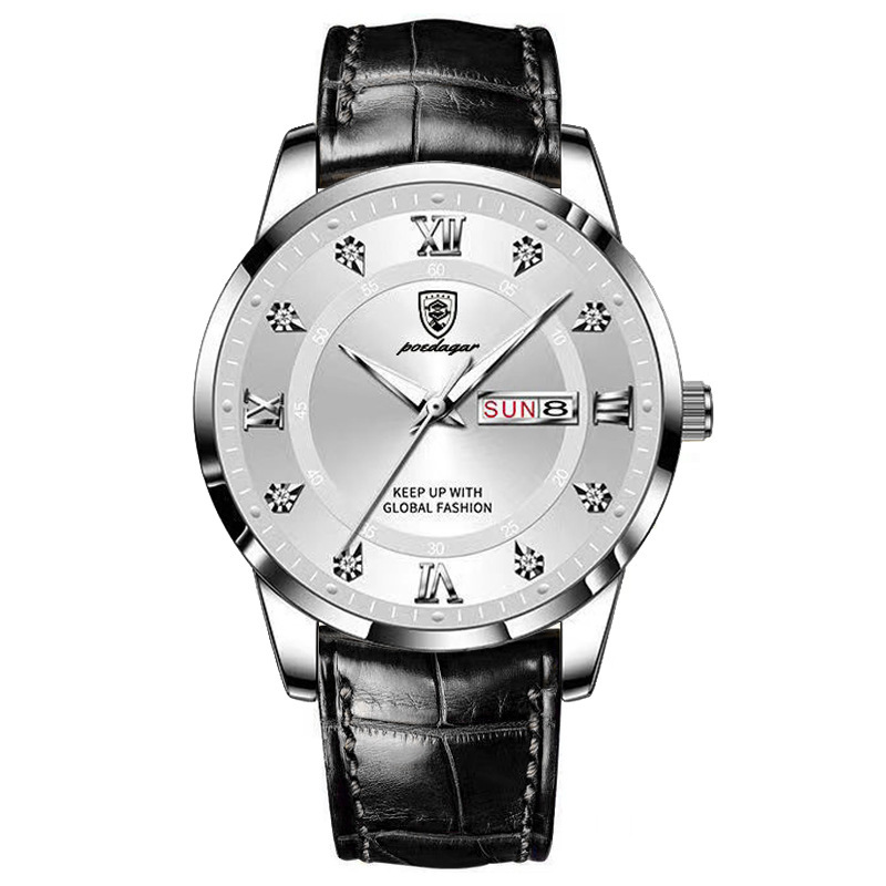 New Waterproof And Luminous Double-calendar Men's Wristwatch - Ultra-thin Quartz Wristwatch - Designer Watch - Luxurious And Fashionable Business