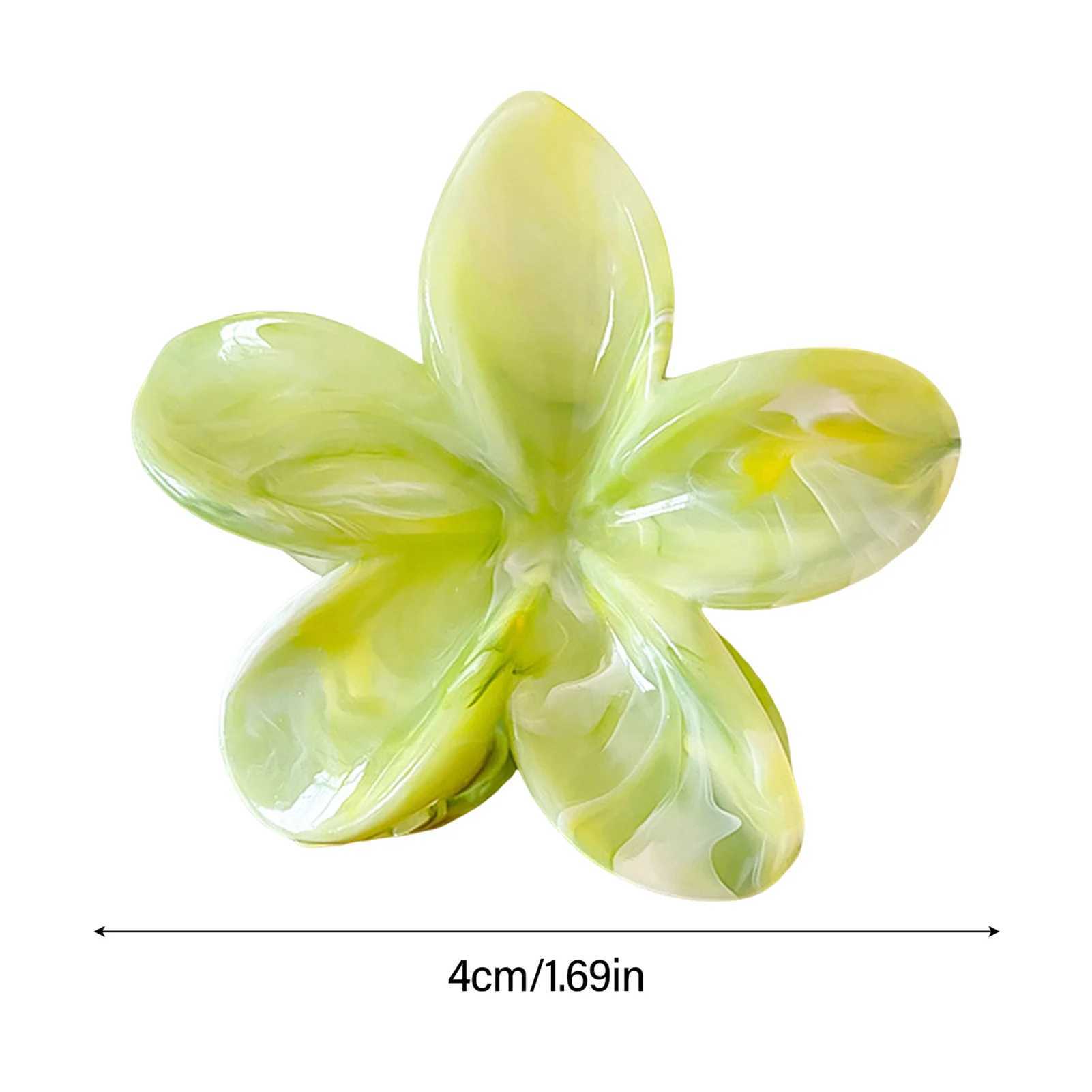 4cm Gradient Color Flower Acrylic Hair Claws Clip Women Girls Sweet Hairpins Beach Hawaiian Style Colorful Hair Accessories H260326