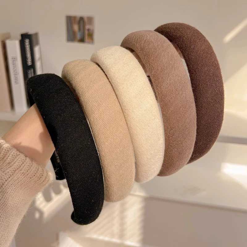 Wild Solid Color Sponge Headband for Women Fashion Girl Wash Face Wide Edge Simple Hair Band D260326