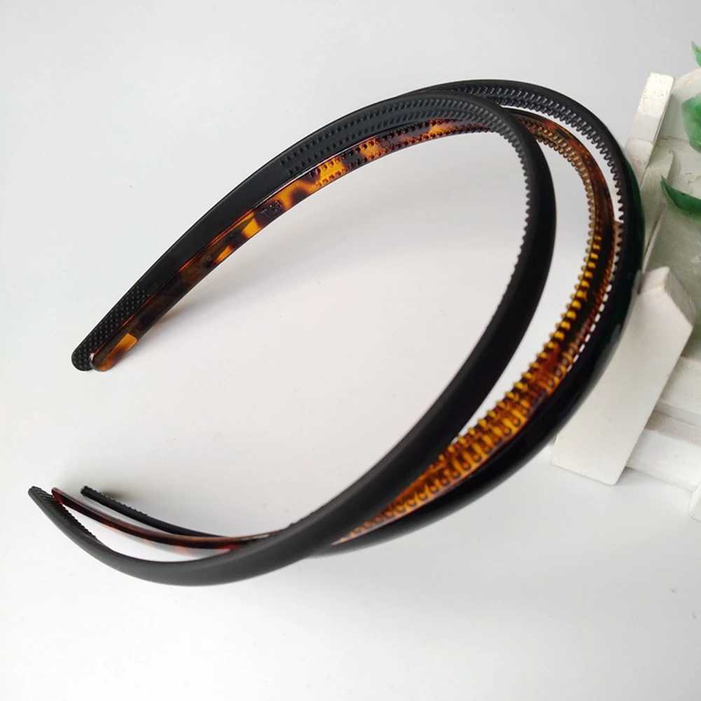 Fashion Plastic Leopard Hairband Mens Women Unisex Black Toothed Anti Slip Hair Head Hoop Band Sport Headband Hair Accessories D260326