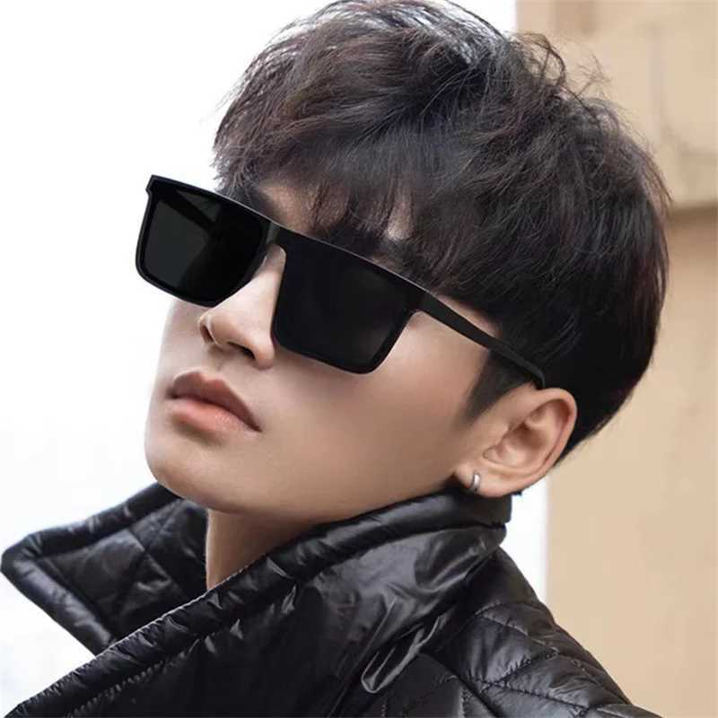 Retro Big Square Frame Sunglasses Women Brand Designer Black Cool Men Sun Glasses UV400 Shades Protection Eyeglasses Goggles D260326