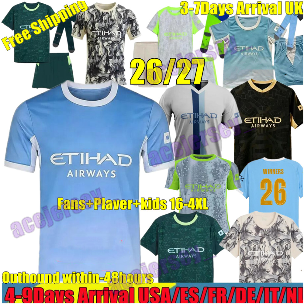 26 27 Manchesters soccer jerseys CityMARMOUSH HAALAND CHERKI REIJNDERS FODEN SAVINHO 2025 2026 RODRIGO AIT-NOURI DOKU MARMOUSH jersey football kit shirts men kids