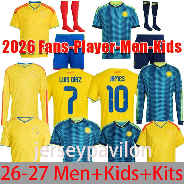 Colombia 2026 2027 soccer jersey 26 27 Football shirt Centenary 100-years anniversary LUIS DIAZ james L.DIAZ J.LERMA Copa America men kids kit Football uniform fans