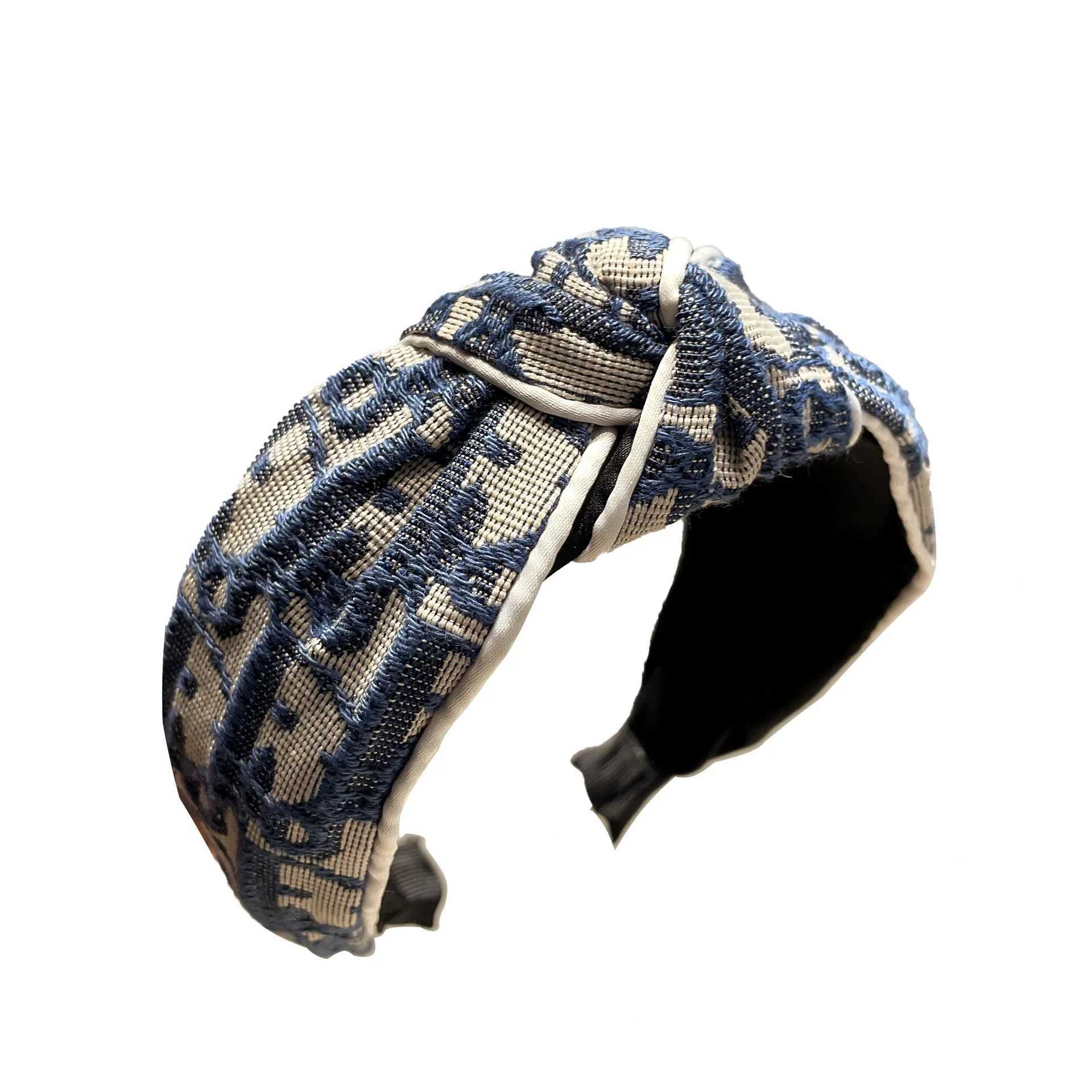 Cowboy color retro headband fabric high skull top versatile and simple outdoor headwear new style temperament hair clip D260326