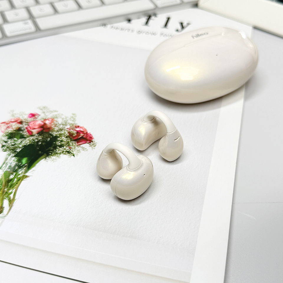 Open Ear Clip Wireless Bluetooth Earphones, Sport Ear Hook Headset, ENC HD Clear Call, Multi-Point Connection, 8 Hours Single Playtime Driving Running