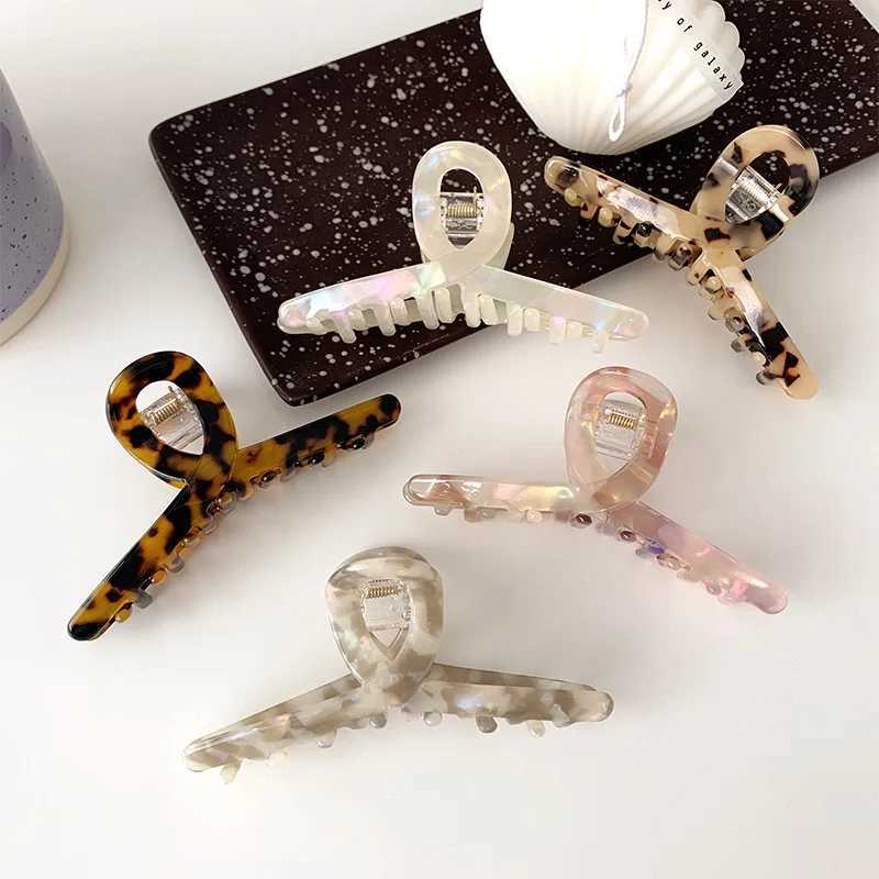 Ruoshui Woman Acetate Leopard Hair Claws Ladies Hairpins Hairgrip Headwear Hair Accessories Barrettes Ladies Hair Clips H260326