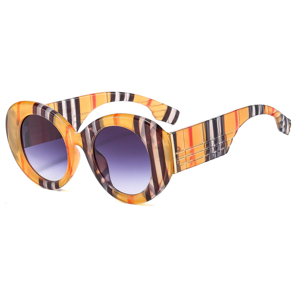Luxury Brand Designer Sunglasses European And American Trendy Modern Retro Street Style Fashion Show Sunglasses Colorful Large Round Frame Y2k Style D