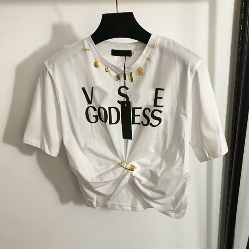 Designer luxury brand summer fashion high-end short cut round neck short T-shirt for women's letter printed short sleeved high-quality women's top