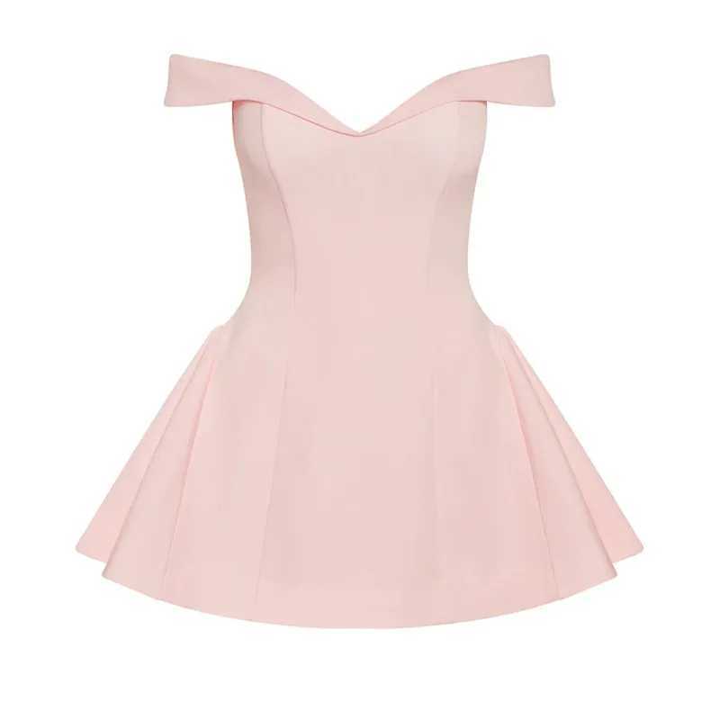 2025 new one shoulder backless sexy sleeveless solid color short waist party dress y2k M260326