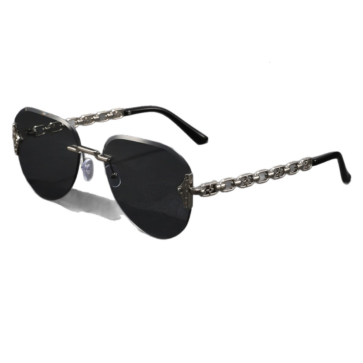 Luxury Brand Designer Sunglasses L-Brand Fashion Sunglasses With Hollow Metal Legs For Women, European And American Trend, Rimless, Celebrity Runway S