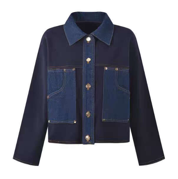 2026 D19 Spring Designer Denim Loose Casual POLO Collar Fashion cc Versatile Knitted Cardigan Women's Short Jacket
