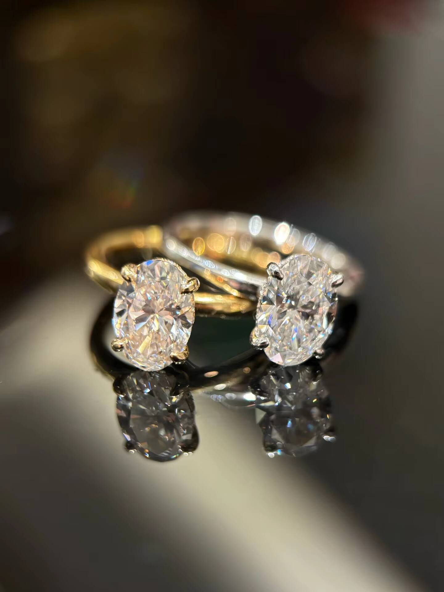 IGI Diamond Ring Custom Fine Ring Jewelry 1ct-3ct DE VS Oval Cut Lab Grown Diamond Wedding Engagement Ring for Women