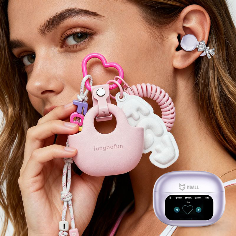 MGALL HY-C02 LED Power Display Earphones Wireless Bluetooth Headphones Mic Noise Cancellation Stereo Sound Earphones