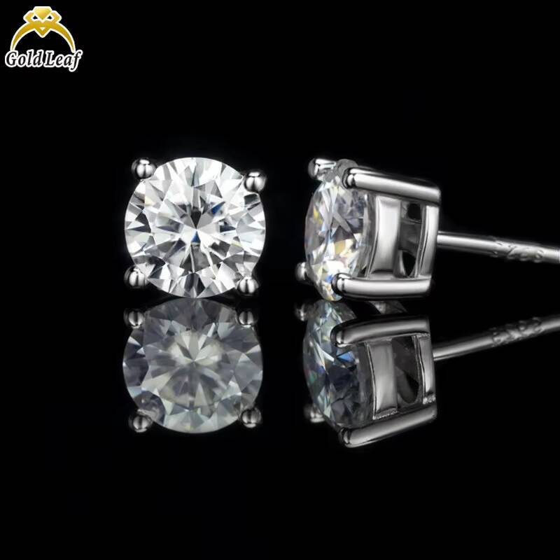 2CT Round Brilliant HPHT CVD Lab Grown Diamond Earring Lab Diamond Jewelry Earrings Women Men Push Screw Stud Earrings
