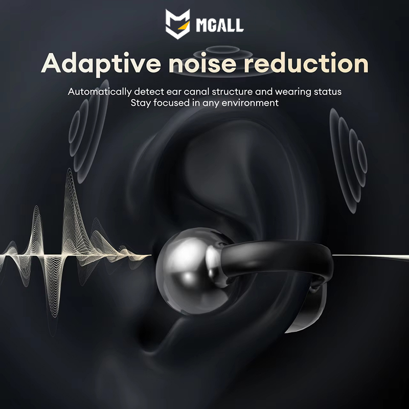 MGALL HY-C02 LED Power Display Earphones Wireless Bluetooth Headphones Mic Noise Cancellation Stereo Sound Earphones